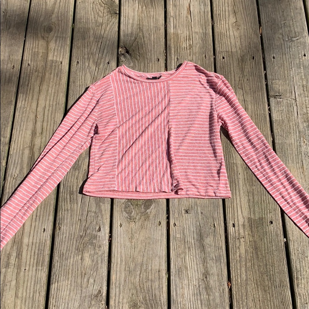 pink striped crop top